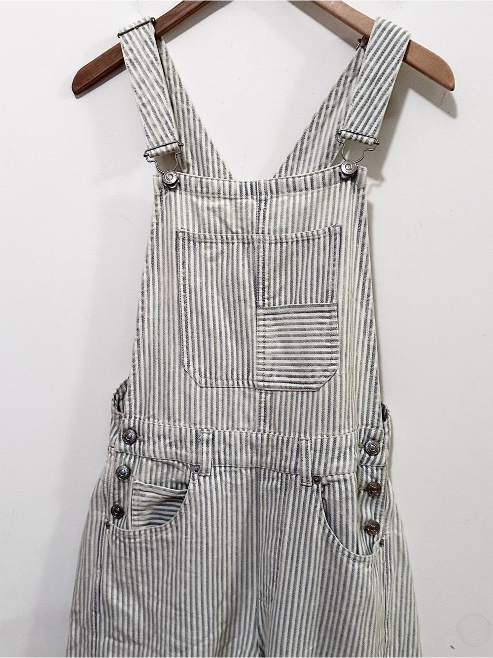 Free People We The Free Good Luck Railroad Striped Overalls - Picture 6 of 9